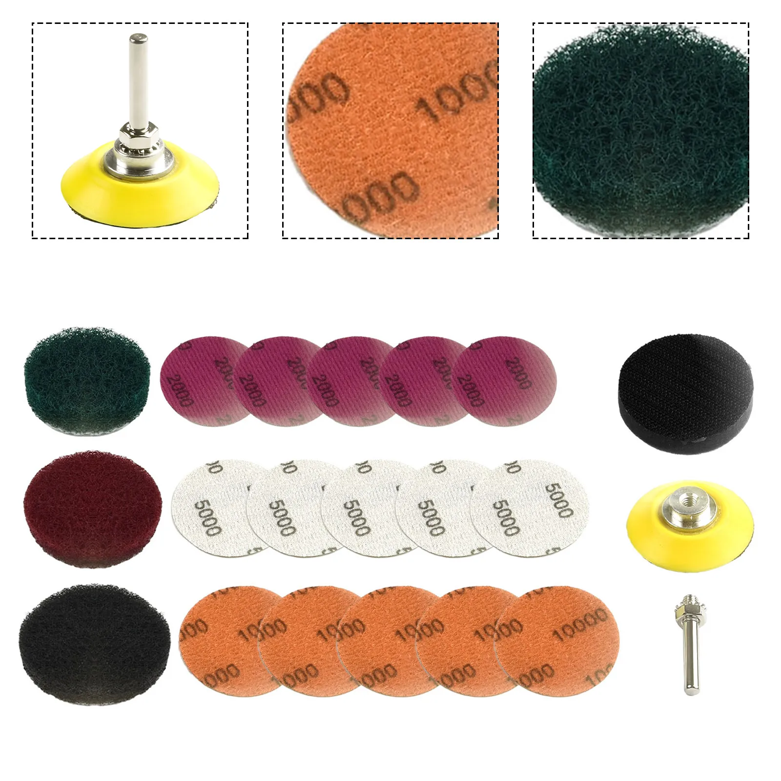 21Pcs 2 Inch 50mm Sandpaper Sanding Disc Soft Sponge Interface Buffering Pad Drill Adpter Set Headlight Abrasive Tools
21Pcs 2 Inch 50mm Sandpaper Sanding Disc Soft Sponge Interface Buffering Pad Drill Adpter Set Headlight Abrasive Tools