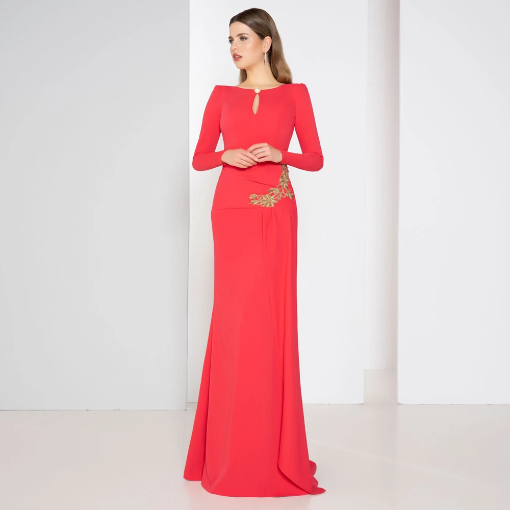 Elegant Mermaid Mother of the Bride Dresses Jewel Neck Long Sleeves Wedding Party Gowns Appliques Floor-Length فساتين السهرة
Elegant Mermaid Mother of the Bride Dresses Jewel Neck Long Sleeves Wedding Party Gowns Appliques Floor-Length فساتين السهرة