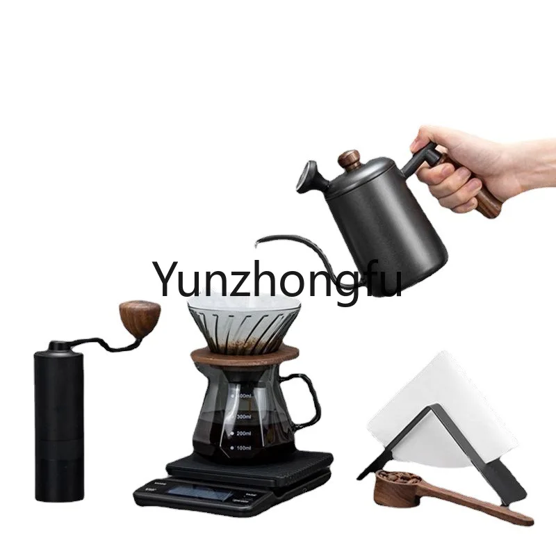 Coffee hand-made pot set gift box glass filter cup sharing electronic scale bean grinder
Coffee hand-made pot set gift box glass filter cup sharing electronic scale bean grinder