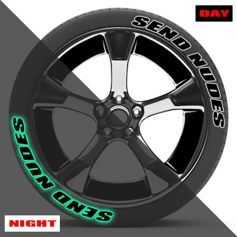 8 Sets/lot 2.7cm Height Each Letter Tire Decor Lettering Stickers SEND NUDES Luminous Effect Stickers Glow in the Dark Soft PVC
8 Sets/lot 2.7cm Height Each Letter Tire Decor Lettering Stickers SEND NUDES Luminous Effect Stickers Glow in the Dark Soft PVC
