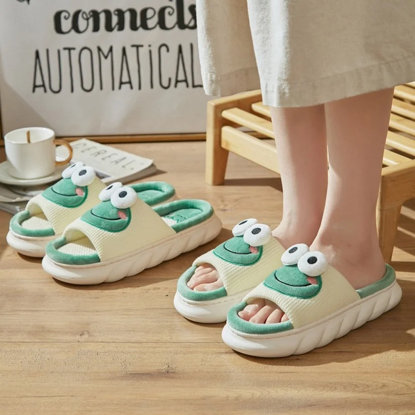 Frog House Slipper Home Women Cute funny Lovely Linen Indoor Soft Sole Thick Non Slip Slides Female Ladies Floor Shoes Flat
Frog House Slipper Home Women Cute funny Lovely Linen Indoor Soft Sole Thick Non Slip Slides Female Ladies Floor Shoes Flat