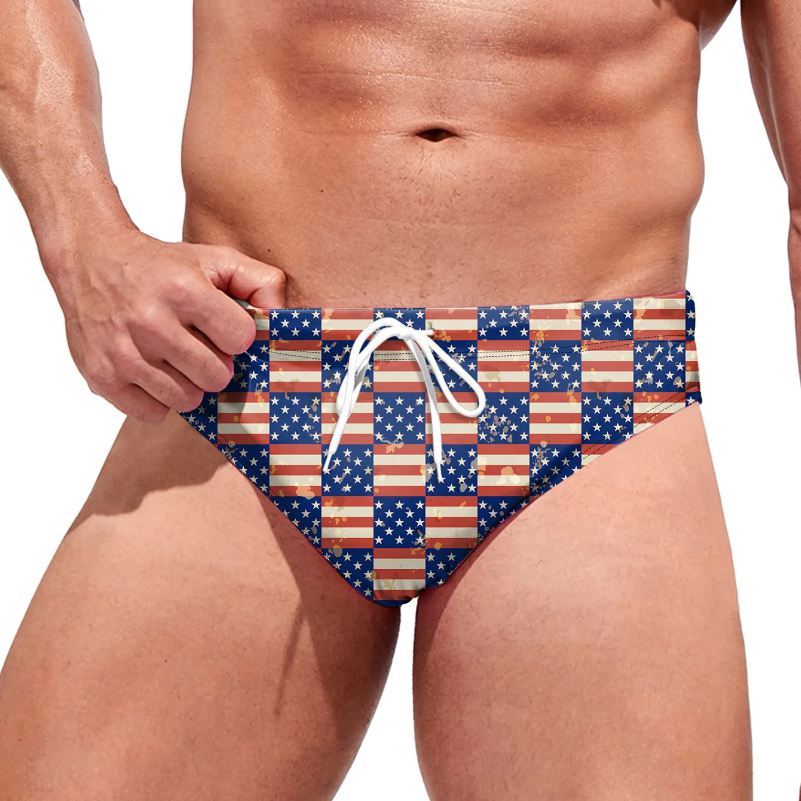 Swimsuit Briefs Men Swim Briefs Shorts Us Flag Print Quick Dry Surfing Summer Swimming Trunks Low Wasit Bath Suit For July 4th
Swimsuit Briefs Men Swim Briefs Shorts Us Flag Print Quick Dry Surfing Summer Swimming Trunks Low Wasit Bath Suit For July 4th