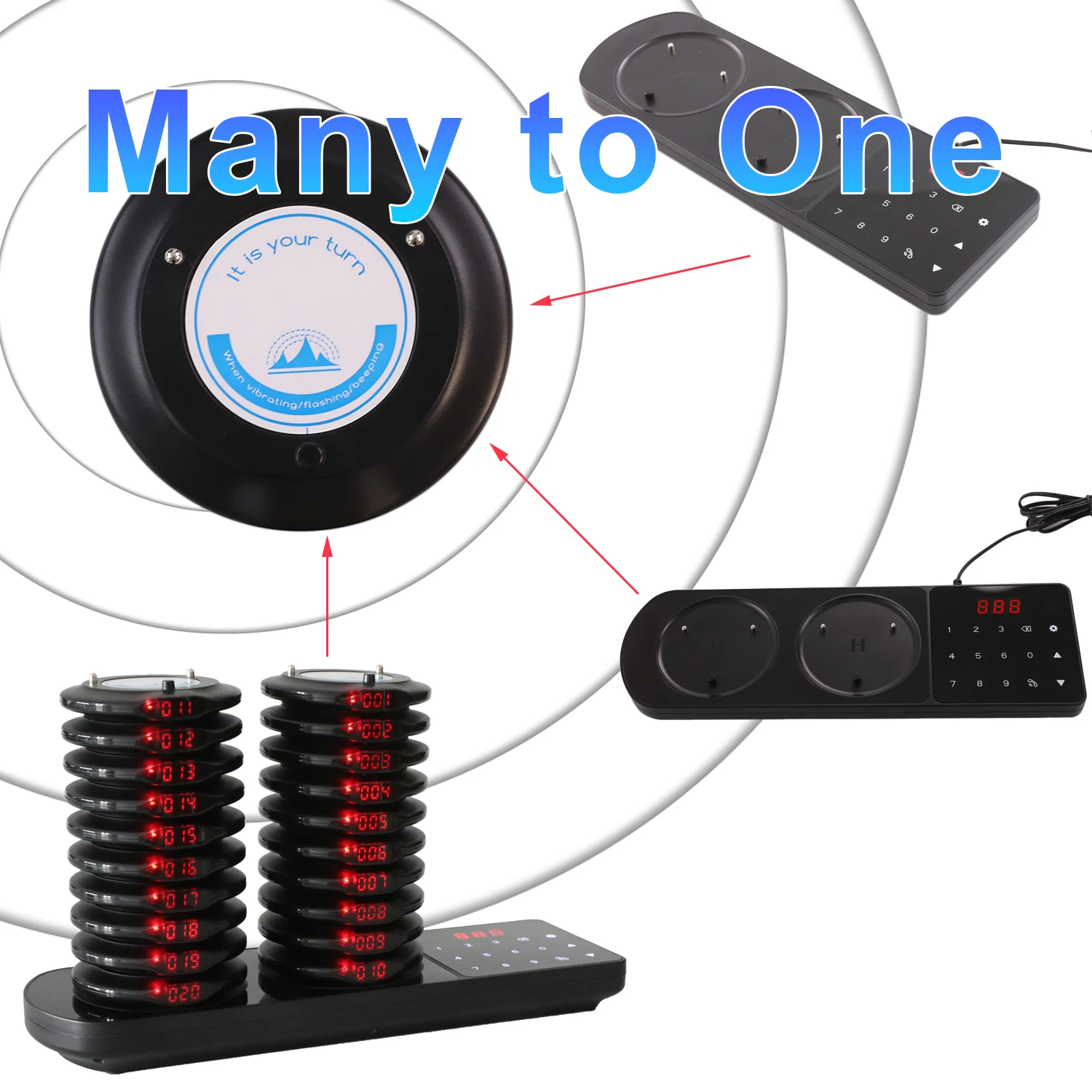 Wireless Restaurant Pager System Dual Charging Base Wireless Calling System Coaster For Food Truck Church Clinic Coffee Shop Wireless Restaurant Pager System Dual Charging Base Wireless Calling System Coaster For Food Truck Church Clinic Coffee Shop
