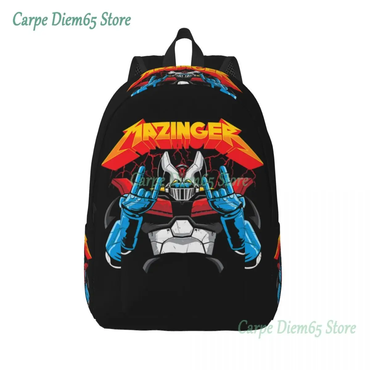 

Mazinger Z Canvas Backpacks for Women Men School College Students Bookbag Fits 15 Inch Laptop UFO Robot Anime Bags