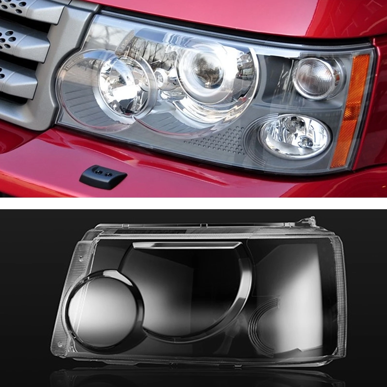 

1pc Headlight Lens Cover For Land Rover Range Rover Sport 2006-2009 Clear Car Front Head Light Lamp Cap Headlamp Shell Lampshade