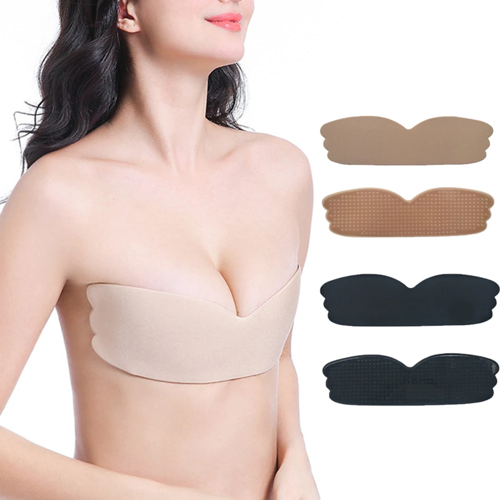 

Summer One Piece Invisible Bra Silicone Nipple Patch For Women Self-adhesive Push Up Strapless Nubra Backless Breast Patches