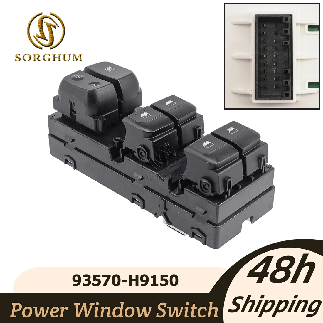 

SORGHUM 93570-H9150 Drivers Side Left Master Window Switch For 2018 2019 2020 Kia Rio Power Control Button 93570H9150 93570H6150