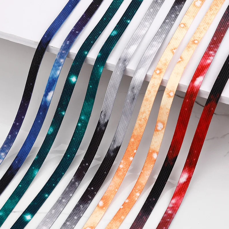 

1Pair Flats Shoelace Colorful Starry Sky Shoelaces AJ1&AF1&Dunk Sneakers Shoe laces 0.8CM Width 120/140/160CM Shoes Accessories