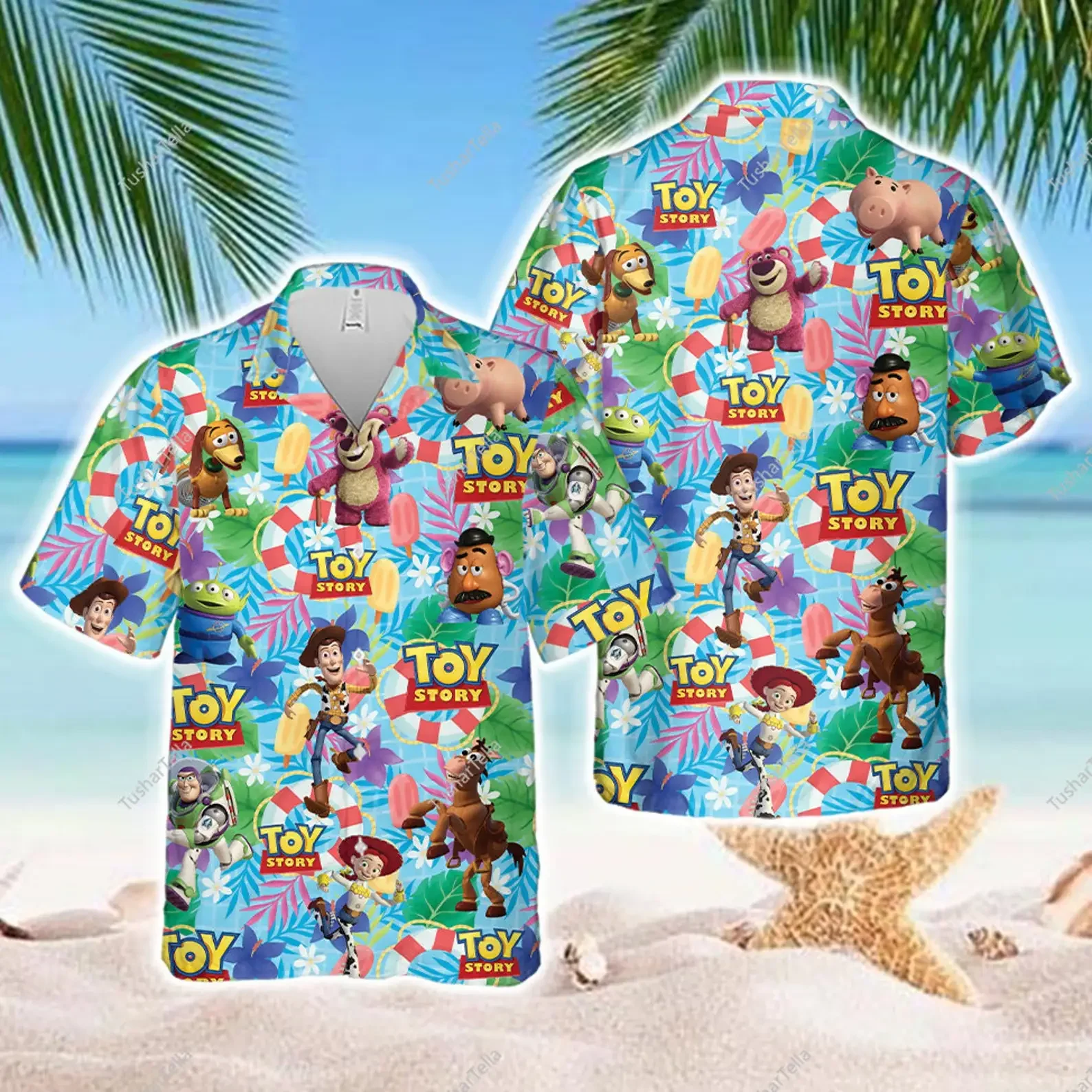 

Гавайская рубашка Buzz Lightyear Astro Blaster, мужская рубашка с короткими рукавами Lightyear Space Ranger, гавайская рубашка, Пляжная рубашка Disney