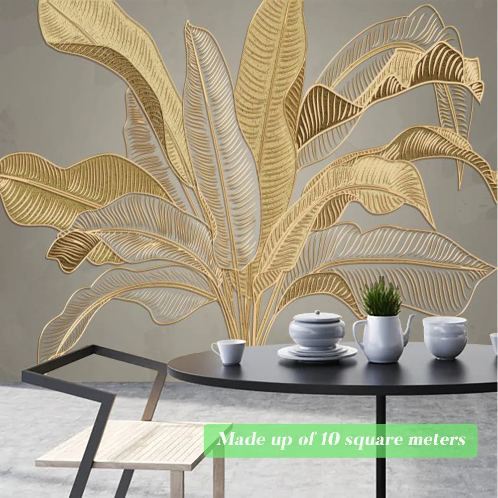 Gold Banana Leaf Mural Custom Any Size Wallpaper Living Room TV Background Bedroom Hotel Decor Wall Painting Photo Wall Paper
Gold Banana Leaf Mural Custom Any Size Wallpaper Living Room TV Background Bedroom Hotel Decor Wall Painting Photo Wall Paper