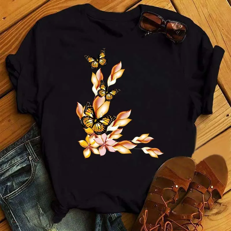 Women flowers Butterfly Fashion Print T Shirt Casual Short Sleeve Ladies Harajuku Tee Female Top Shirt flowers Graphic T-shirt
Women flowers Butterfly Fashion Print T Shirt Casual Short Sleeve Ladies Harajuku Tee Female Top Shirt flowers Graphic T-shirt