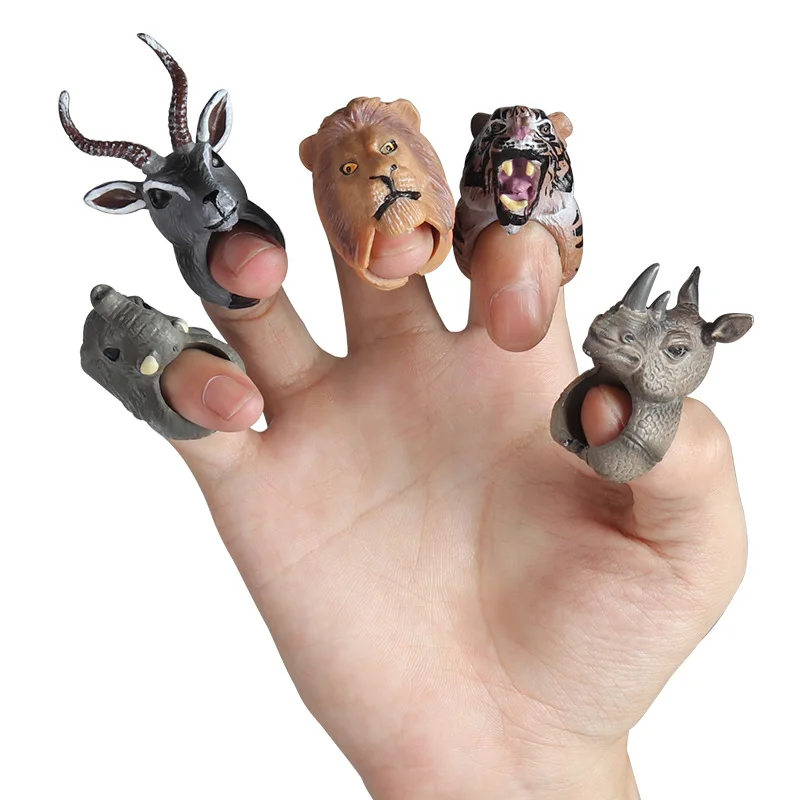 

Interactive Game Animal Set Elephant Lion Panda Tiger Finger Doll Ring Toy