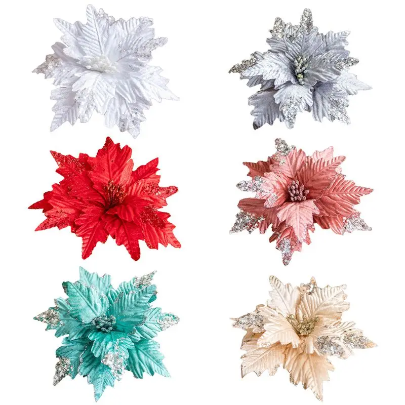 Christmas Tree Ornaments Multicolor Artificial Christmas Flowers for Christmas New Year Wedding Party Floral Decorations
Christmas Tree Ornaments Multicolor Artificial Christmas Flowers for Christmas New Year Wedding Party Floral Decorations