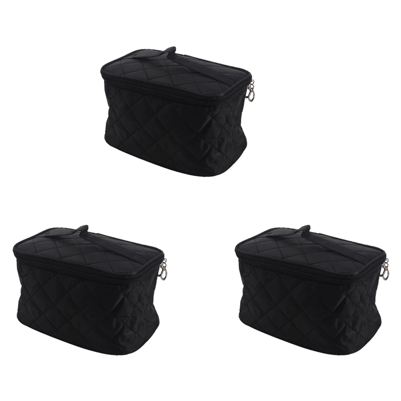 

3 сумки для туалетных принадлежностей, портативная дорожная косметичка большой емкости, водонепроницаемая многофункциональная сумка, органайзер для косметики, цвет черный