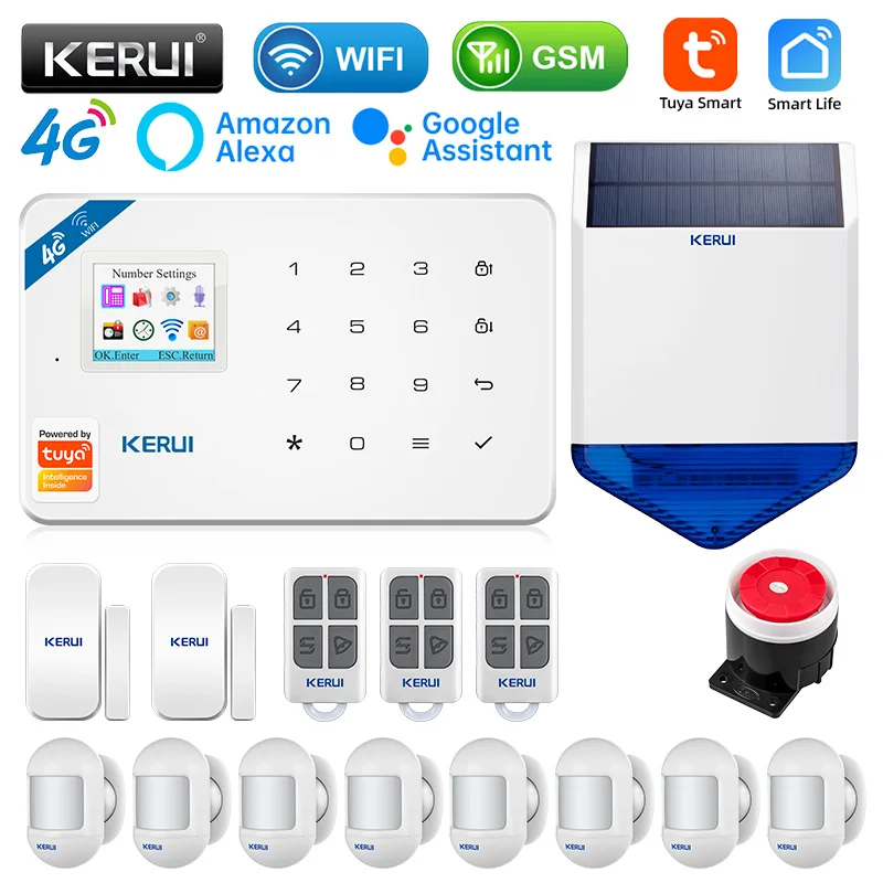 

KERUI W184 4G Alarm System Tuya Smart Wireless WIFI GSM Alarm Motion Sensor Detector Burglar Support Alexa&Google APP Control