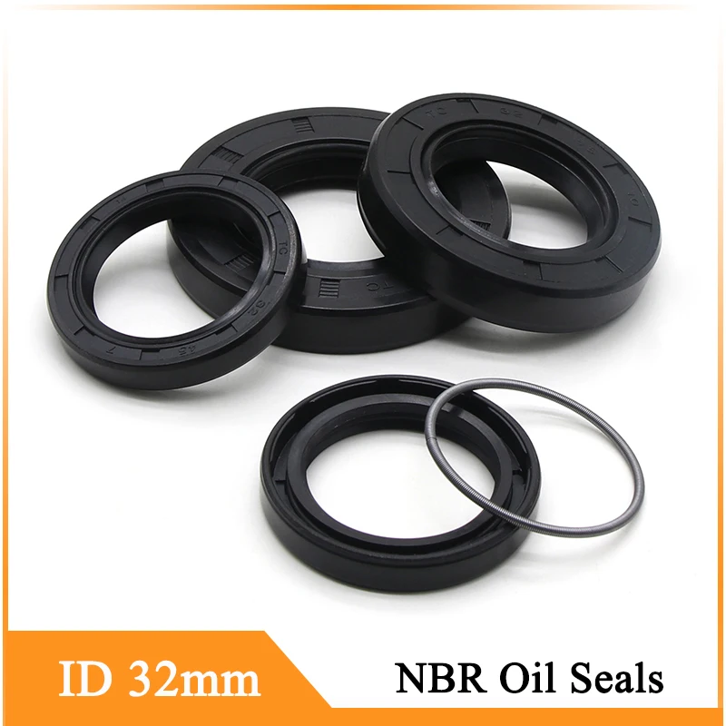 

NBR Oil Seal ID 32mm TC-32*42/43/44/45/48/50/52/55/58/60/62/65/72*5/7/8/10/12mm Nitrile Rubber Shaft Double Lip Oil Seals Gasket