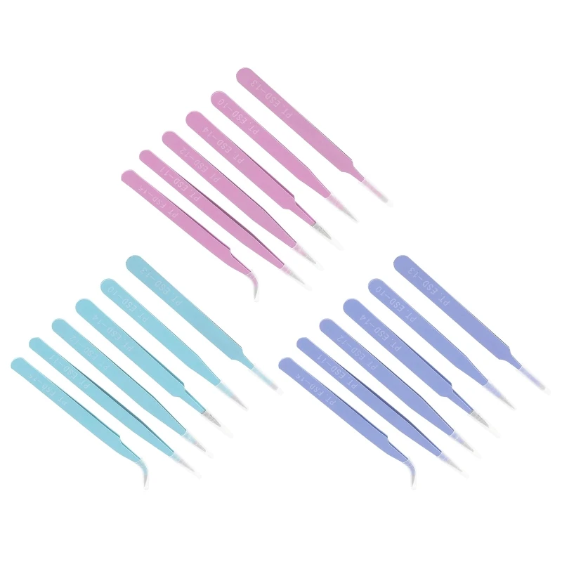 6 Pcs/Set Tweezers Anti-Static Tweezers DIY Eyelash Extension Tweezers 94PD
6 Pcs/Set Tweezers Anti-Static Tweezers DIY Eyelash Extension Tweezers 94PD