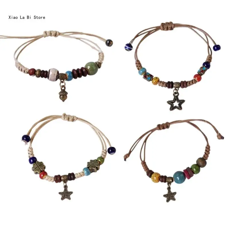 Fashionable Bracelet Ethnic Ceramic Beaded Bangles Woven Strings Exquisite and Eye Catching Wrist Decoration XXFD
Fashionable Bracelet Ethnic Ceramic Beaded Bangles Woven Strings Exquisite and Eye Catching Wrist Decoration XXFD