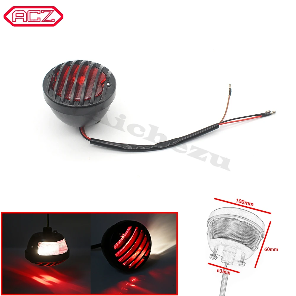 ACZ Motorcycle LED Rear Round Stop Vintage License Plate Tail Light Brake Light Lamp For Harley Bobber Chopper Custom
ACZ Motorcycle LED Rear Round Stop Vintage License Plate Tail Light Brake Light Lamp For Harley Bobber Chopper Custom