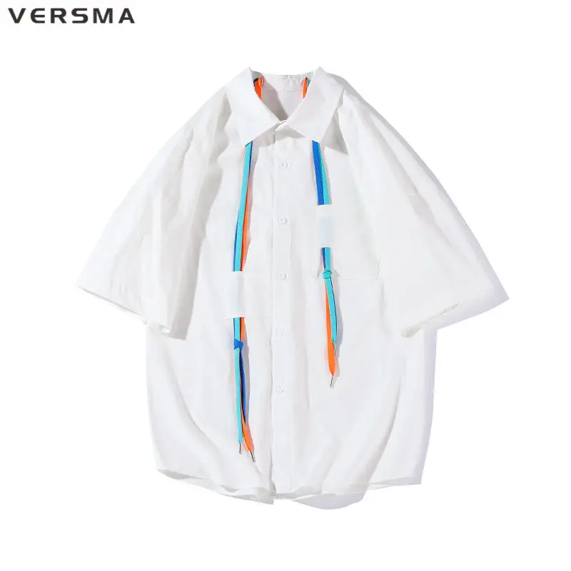 VERSMA Korean Ulzzang Kpop Ribbon Patchwork Oversized Shirt Men Summer Couple Short Sleeve Personalized Shirt Women Dropshipping
VERSMA Korean Ulzzang Kpop Ribbon Patchwork Oversized Shirt Men Summer Couple Short Sleeve Personalized Shirt Women Dropshipping