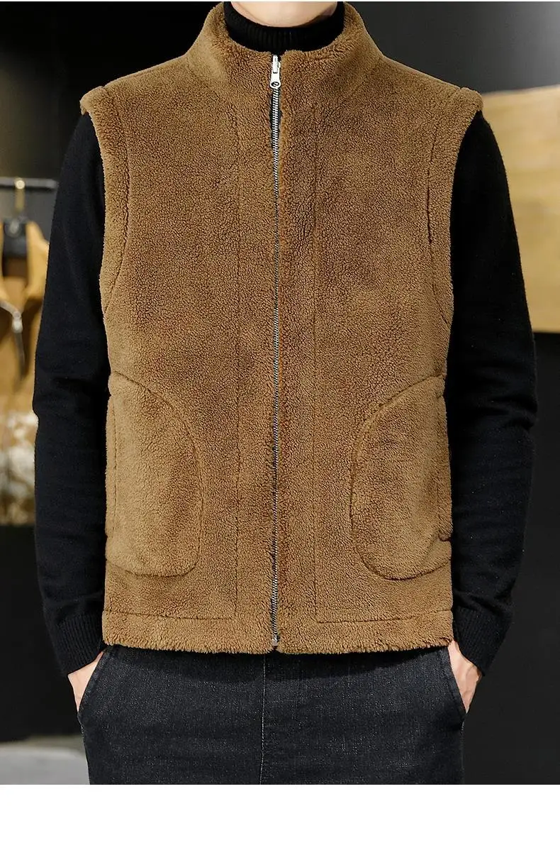 Winter New Lamb Wool Coat Warm Vest Men Fashion Casual Thicken Gilets Male Jacket Can Be Worn On Both Sides Sleeveless Waistcoat 6 Mallzona S152088c6698e4355a6d8d2642e90ab61u Winter New Lamb Wool Coat Warm Vest Men Fashion Casual Thicken Gilets Male Jacket Can Be Worn On Both Sides Sleeveless Waistcoat Mallzona
