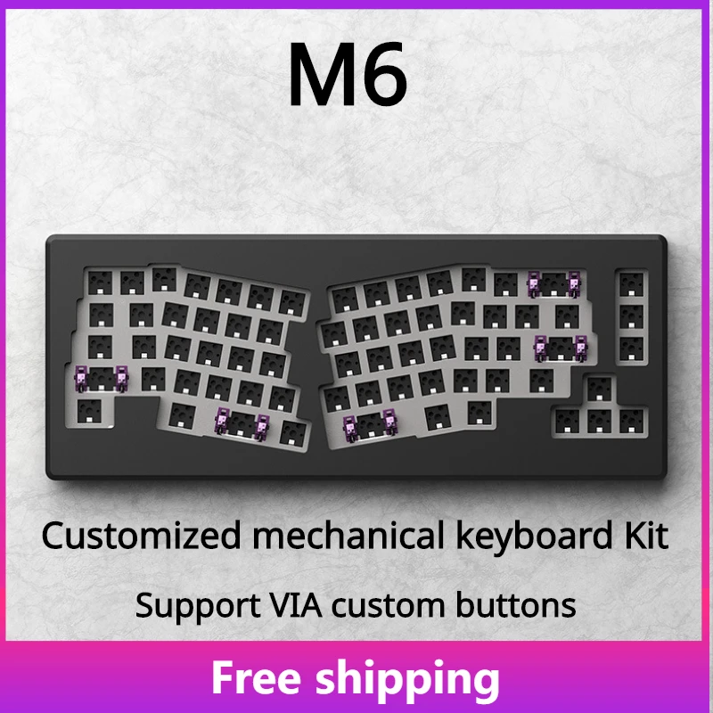 Оригинальная Проводная Механическая клавиатура Alice M6, поддержка через пользовательские кнопки, RGB подсветка, горячая заменка, металлическая офисная игровая клавиатура 
Оригинальная Проводная Механическая клавиатура Alice M6, поддержка через пользовательские кнопки, RGB подсветка, горячая заменка, металлическая офисная игровая клавиатура