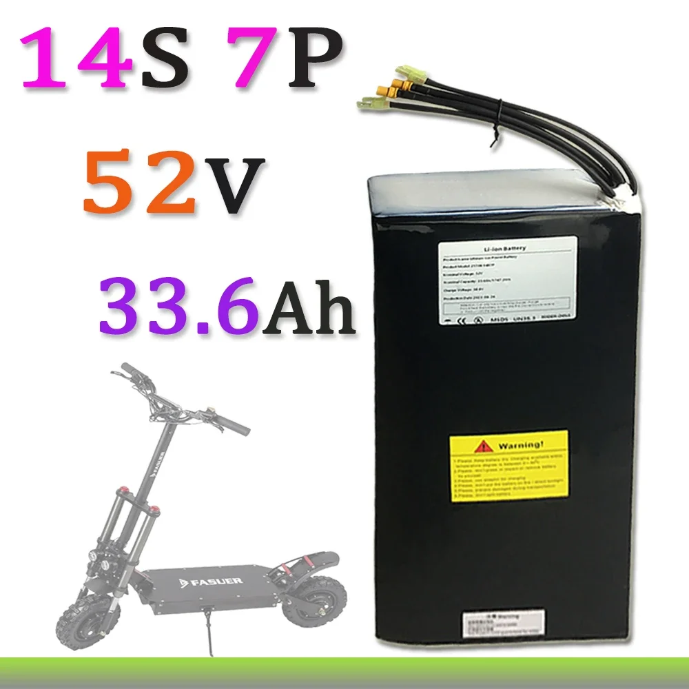 52V 33.6Ah/33600mAh 21700 14S7P Rechargeable Lithium Battery Pack Suitable For Dual Drive Scooter Battery
52V 33.6Ah/33600mAh 21700 14S7P Rechargeable Lithium Battery Pack Suitable For Dual Drive Scooter Battery