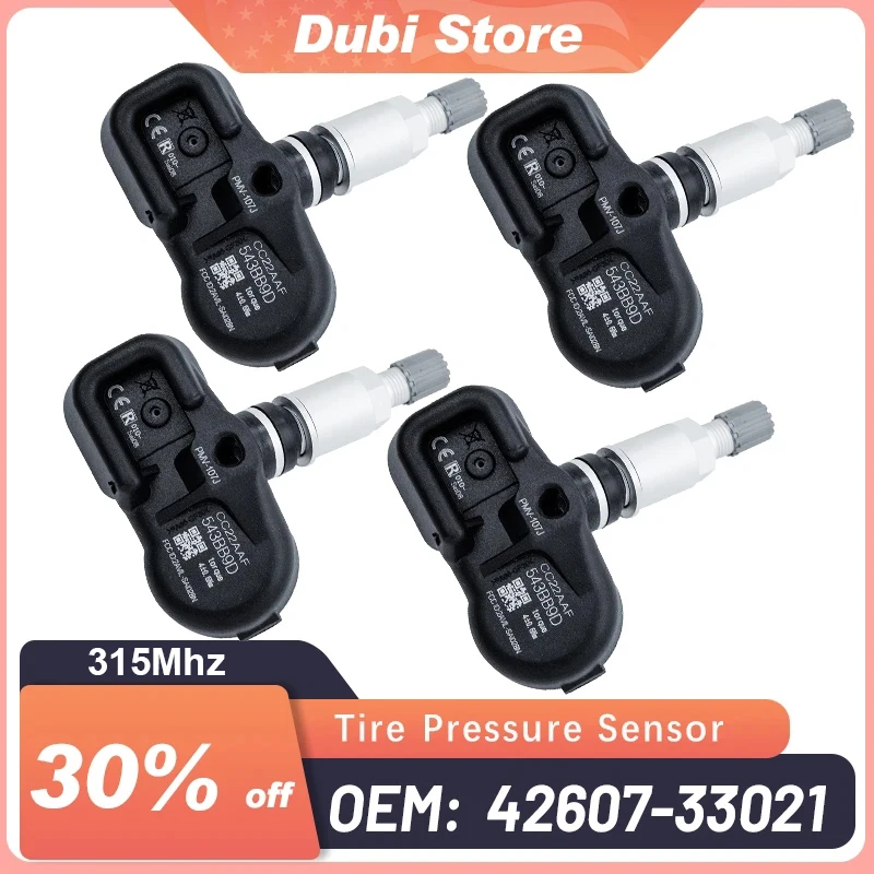 

1-4X TPMS Tire Pressure Sensor PMV-107J For Toyota RAV4 Prius Yaris Land Cruiser Matrix Lexus RX LX GX IS ES 42607-06011 315Mhz