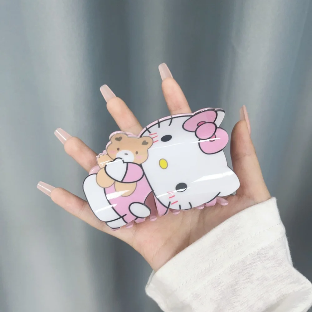 

Sanrio Hello Kitty Pochacco Hairpin Gripper Kawaii Shark Clip Acrylic Versatile Exquisite Accessories Fashion Girlfriend Gift