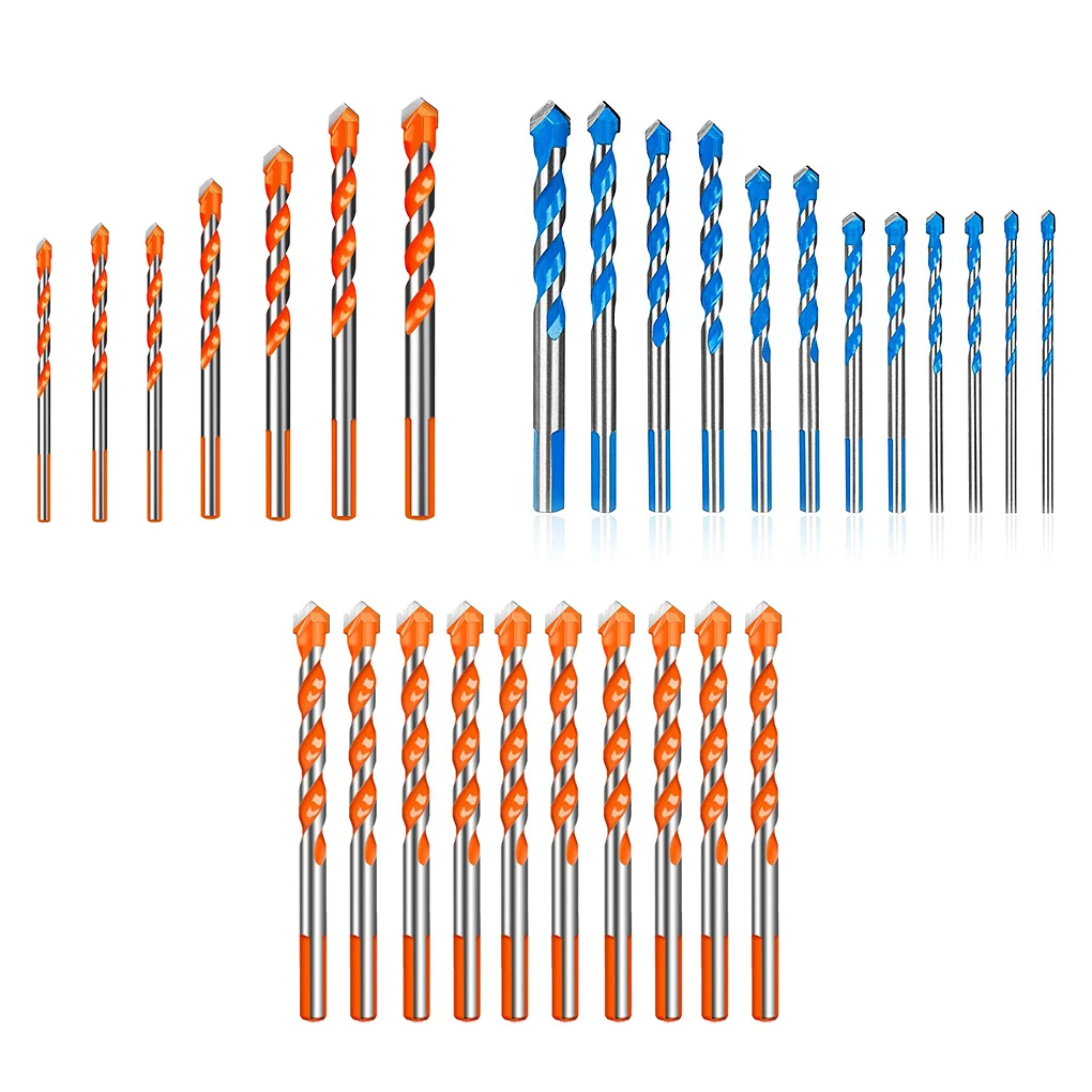 

Glass Drill Bit Set Triangular Non-slip Ceramic Drilling Hole Openers Alloy Tile Punching Tools 8 Sizes 12 Pieces