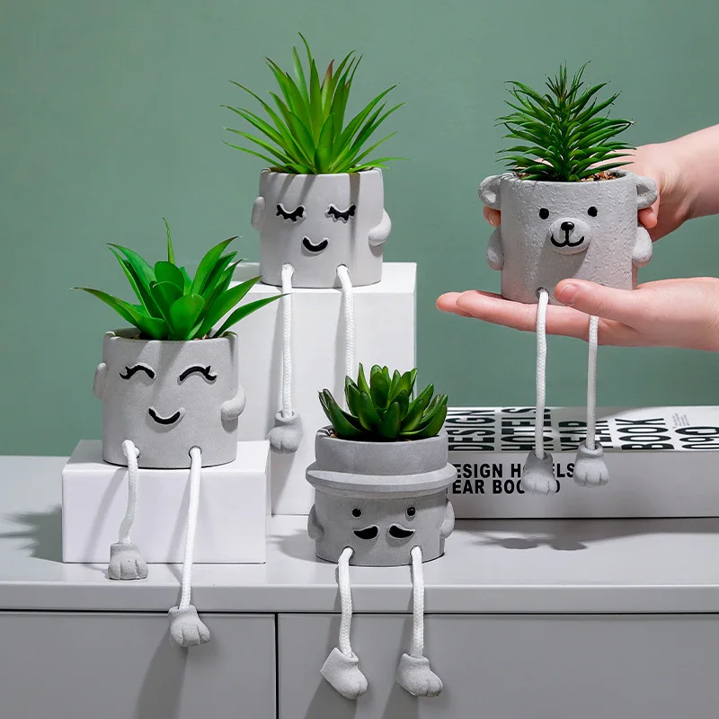 Simulation Succulent Plant Arrangement, Creative Greenery Potted Plants Home Decorations, Desktop Hanging Foot Doll Cement Vase
Simulation Succulent Plant Arrangement, Creative Greenery Potted Plants Home Decorations, Desktop Hanging Foot Doll Cement Vase