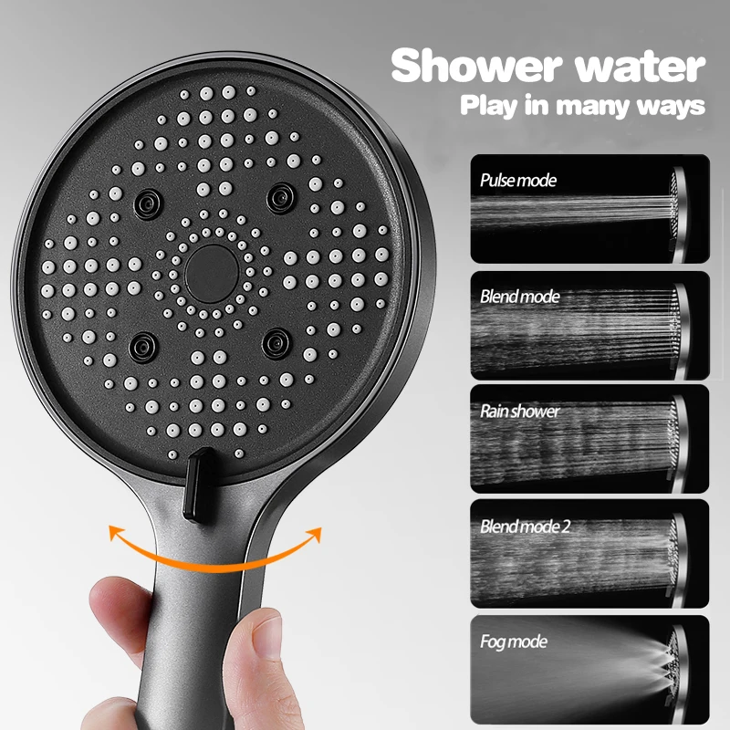 New Black Shower Head Rainfall High Pressure Water Saving 5 Modes Large Panel ABS Shower Head Adjustable Bathroom Accessary
New Black Shower Head Rainfall High Pressure Water Saving 5 Modes Large Panel ABS Shower Head Adjustable Bathroom Accessary