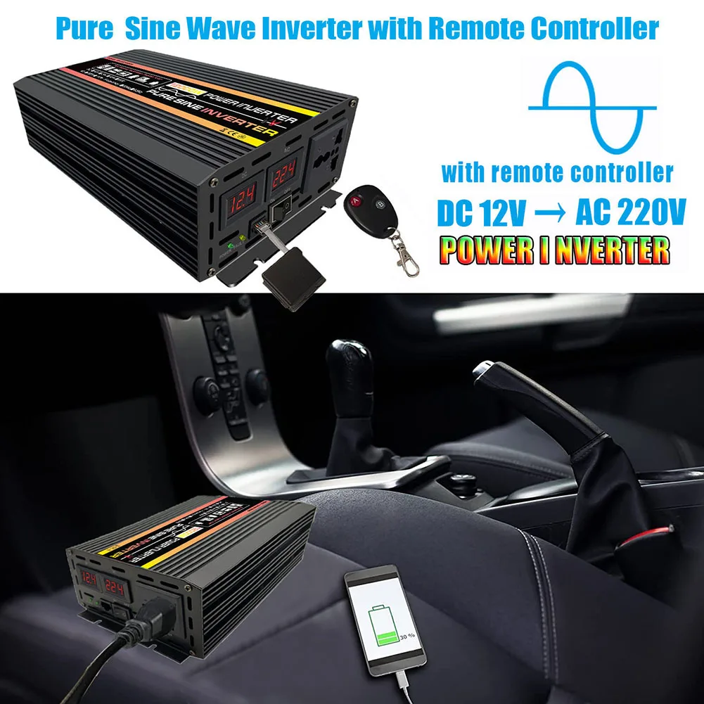 Pure Sine Wave Inverter 12000W LED Display Car Inverter Voltage Transformer DC 12V/24V/48V/60V To AC 220V Auto Electronics
Pure Sine Wave Inverter 12000W LED Display Car Inverter Voltage Transformer DC 12V/24V/48V/60V To AC 220V Auto Electronics