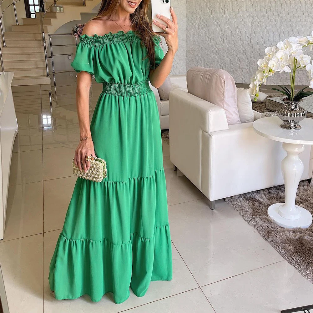 Comfortable Comfy Fashion New Womens Dress Long Dress Off Shoulder Polyester Puff Sleeves Regular Short Sleeve
Comfortable Comfy Fashion New Womens Dress Long Dress Off Shoulder Polyester Puff Sleeves Regular Short Sleeve