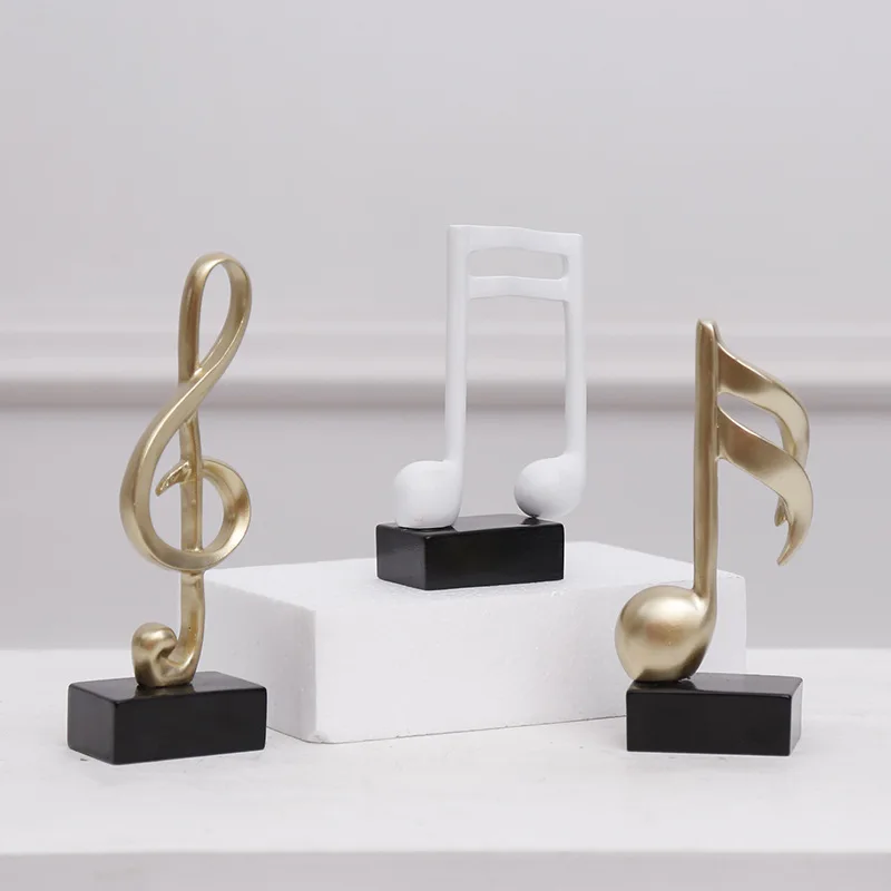 

New Nordic Music Songs Sound Notes Ornaments Music Symbol Statue Figurines Bedroom Office Decor TV Cabinet Desktop Decoration