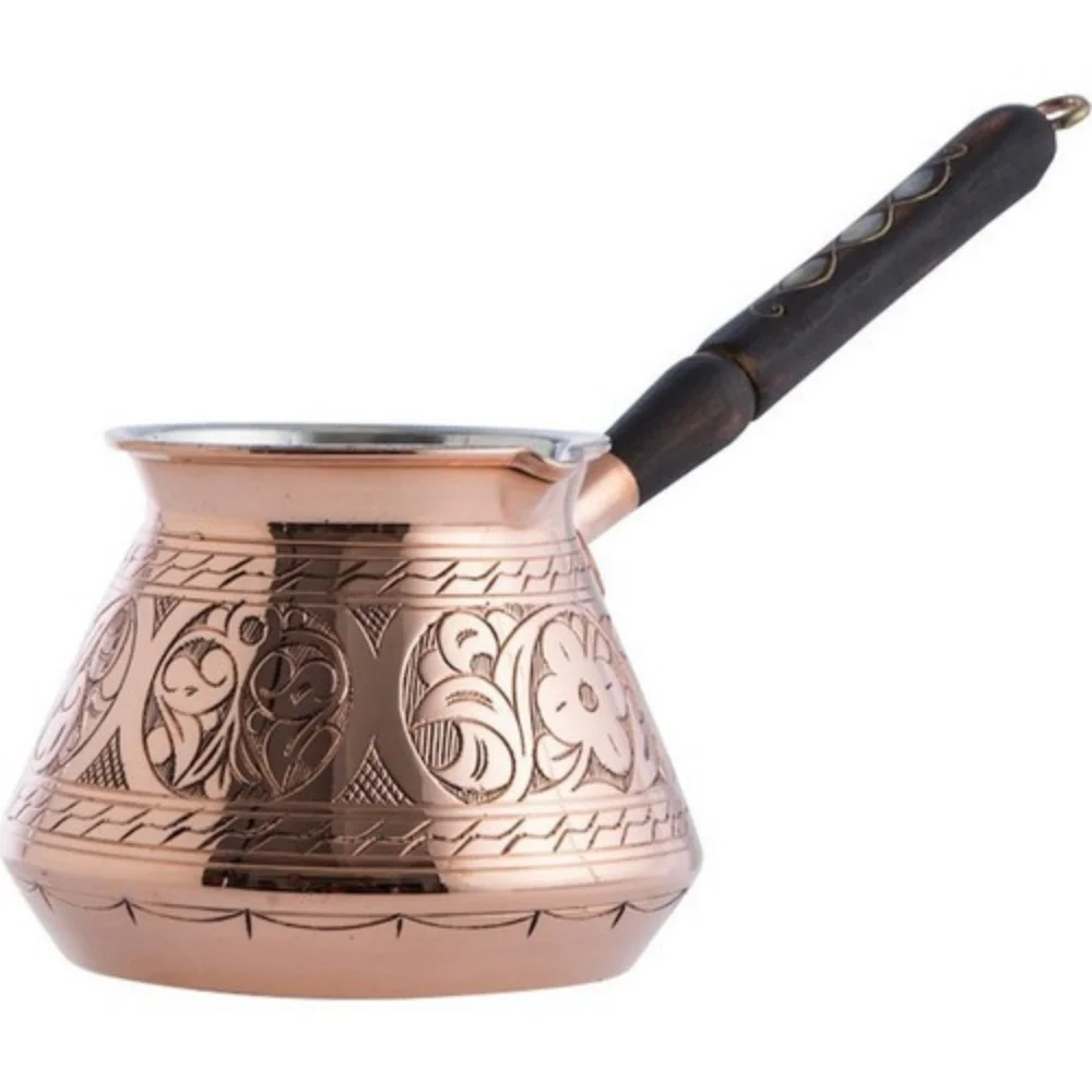 

Turkish Coffee Pot Coffee Maker Moka Pot 4 Person 400 ML турка для кофе Copper Cezve Handmade Casting Decorative Gift Accessory