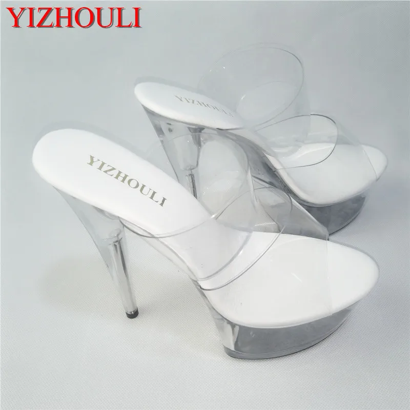 

15 cm high-heeled sandals wedding reception Crystal female club super high heels Europe and the United States Summer dance shoes