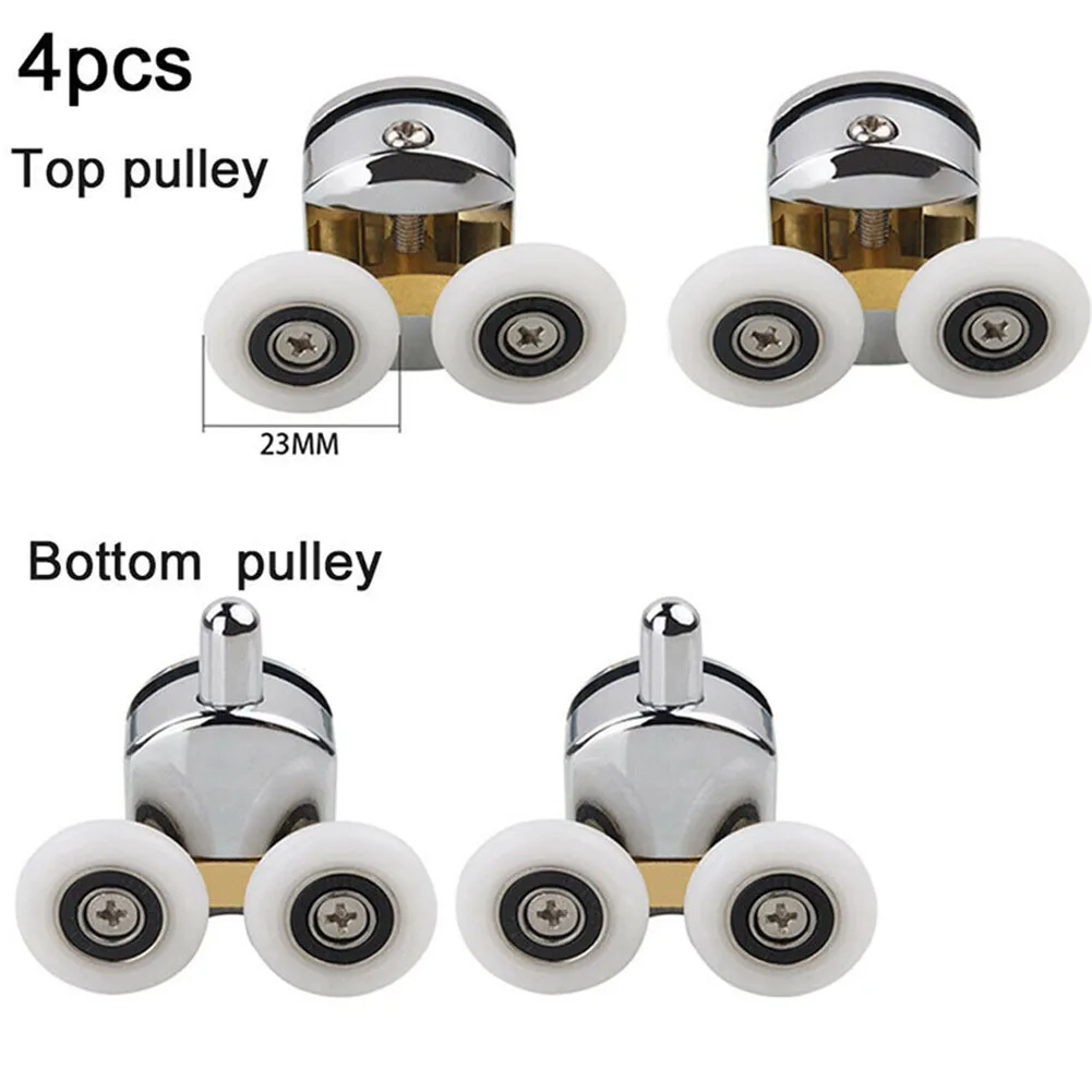 Adjustable Top Rollers Spring Loaded Bottom Rollers Zinc Alloy Double Shower Door Rollers Suitable for 23mm Wheels
Adjustable Top Rollers Spring Loaded Bottom Rollers Zinc Alloy Double Shower Door Rollers Suitable for 23mm Wheels