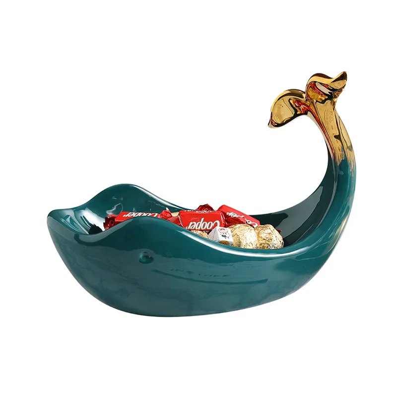 

Creative Ceramics Whale Figurine Storage Tray Decorative Porcelain Titan Organizer Vessel Houseware Ornament Craft Furnishing