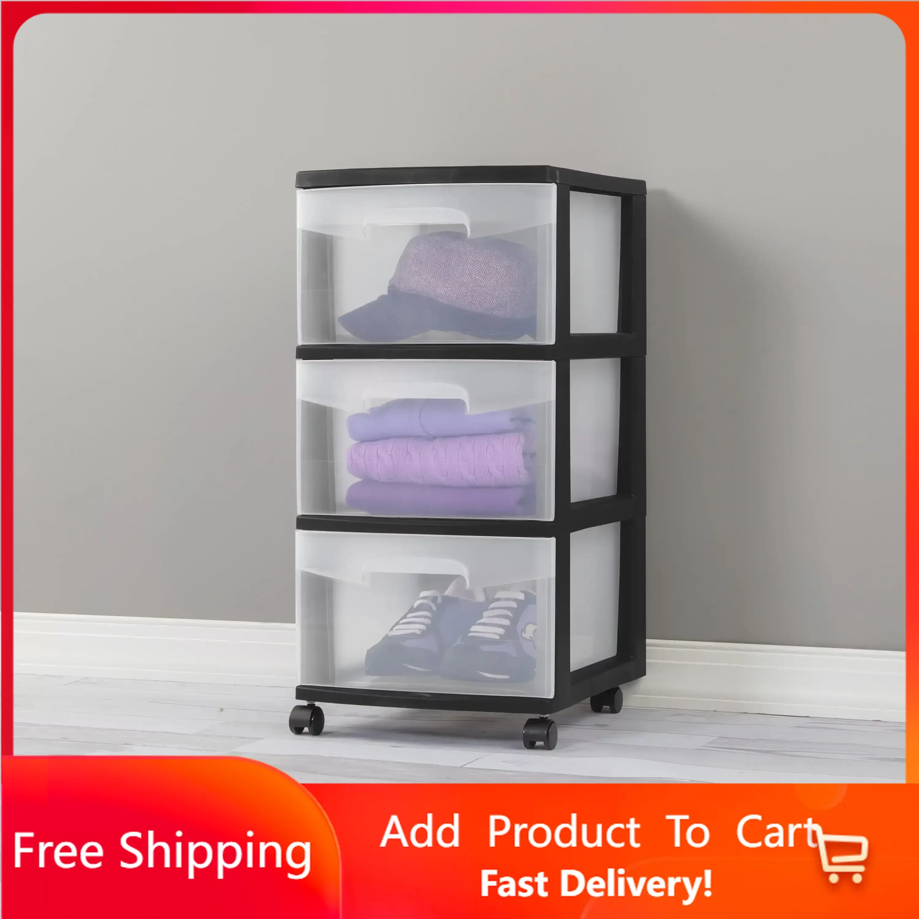 3 Drawer Plastic Cart, Black with Clear Drawers, Adult, kitchen storage , home organization and storage Rapid Transit Free Shipp
3 Drawer Plastic Cart, Black with Clear Drawers, Adult, kitchen storage , home organization and storage Rapid Transit Free Shipp