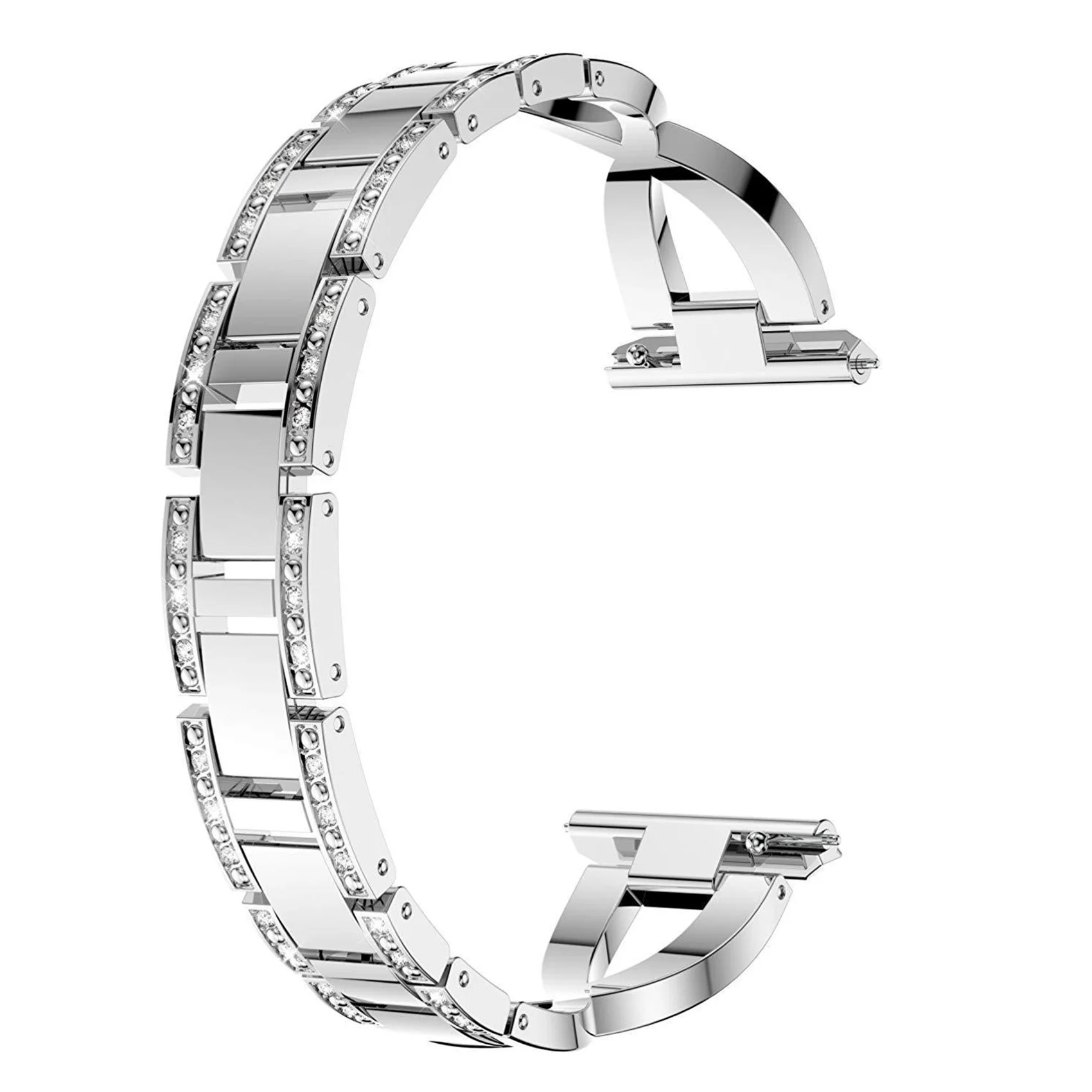 

Diamond Watch Band for Fitbit Versa 2/Fitbit Versa Lite Stainless Steel Strap Lady Women Bling Diamond Band Strap(A)