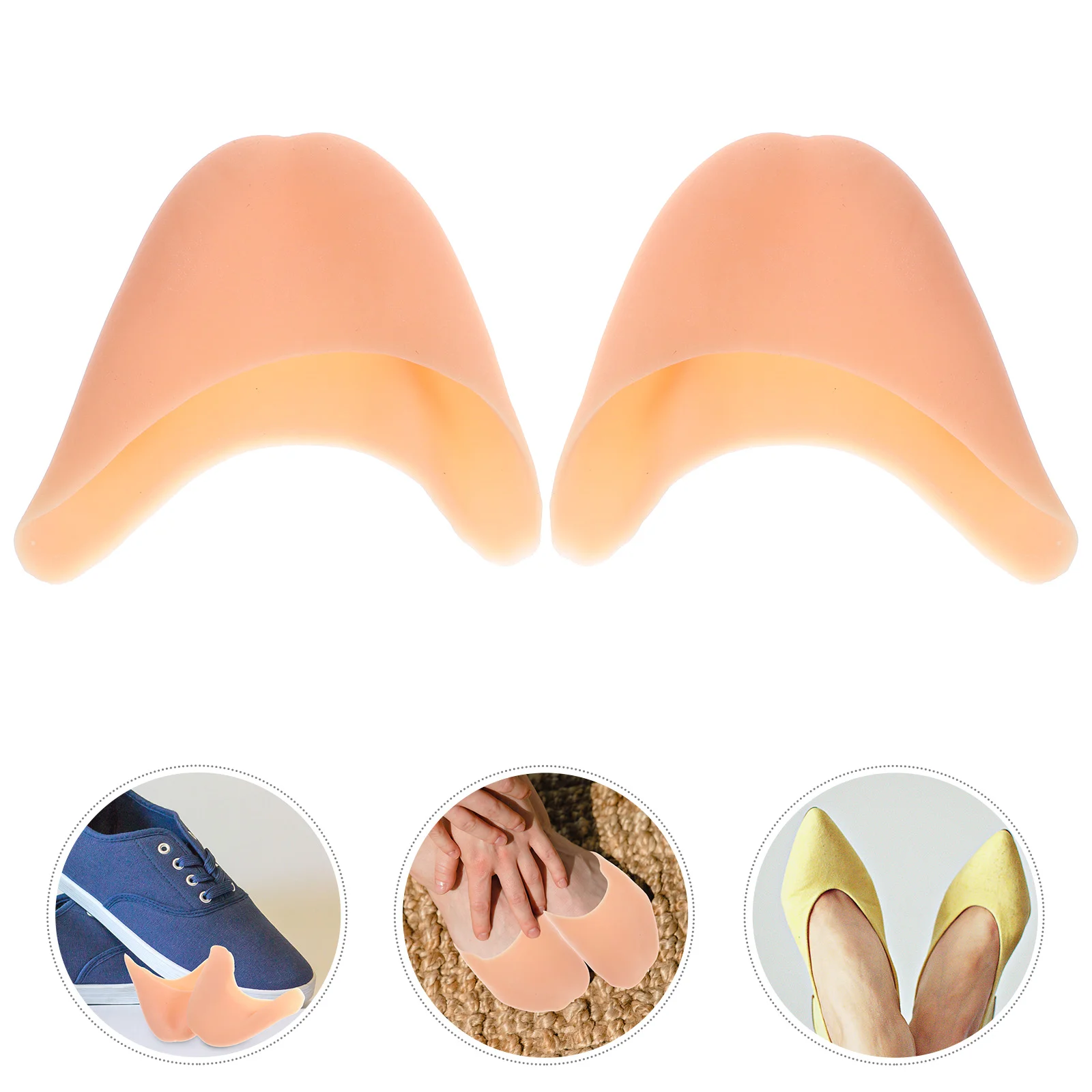 

1 Pair of Ballet Pointe Toe Pads Silicone Toe Pads Sleeves Protector Toe Topper Cover Protection Cushion for of Metatarsal ( )
