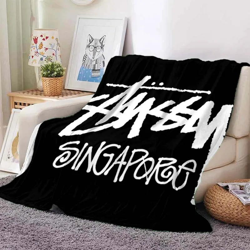 

Tide brand S-Stussy Logo printed Blanket Beautiful Warm Blanket Flannel Soft and Comfortable Home Travel Blanket Birthday Gift