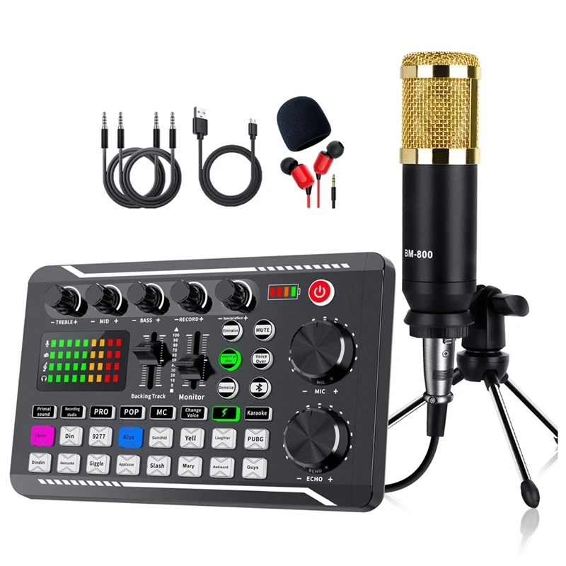 Microphone Set Accessories Condenser Microphone Set Live Sound Card F998 BM800 Set
Microphone Set Accessories Condenser Microphone Set Live Sound Card F998 BM800 Set
