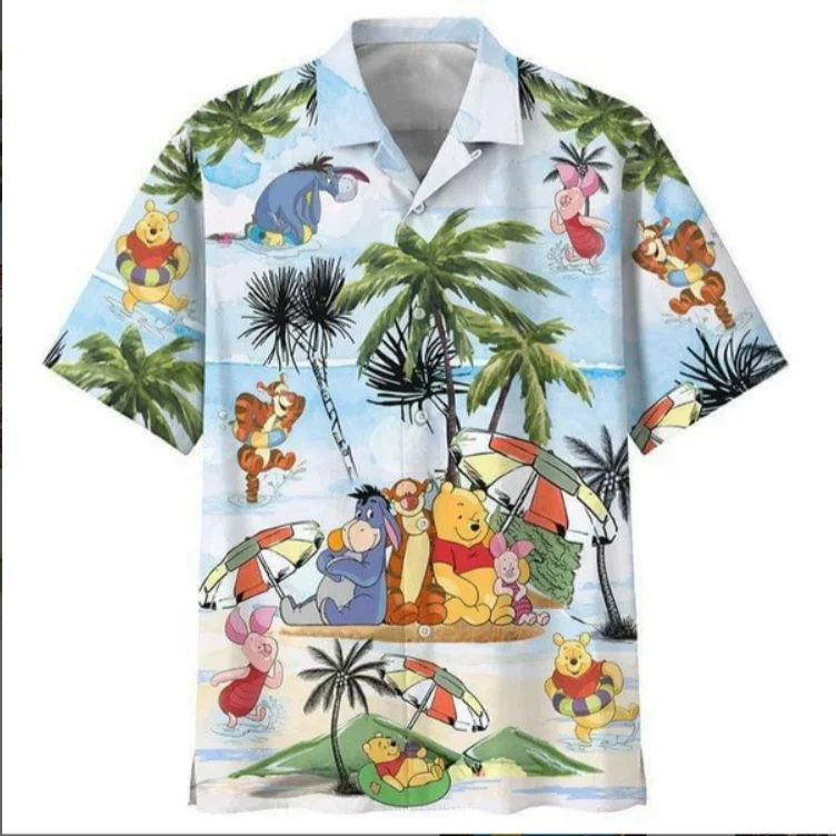 

Winnie The Pooh Disney Tropical Forest All Over Print 3D Hawaiian Aloha Beach Shirt Disney Winnie the Pooh Hawaiian Shirt