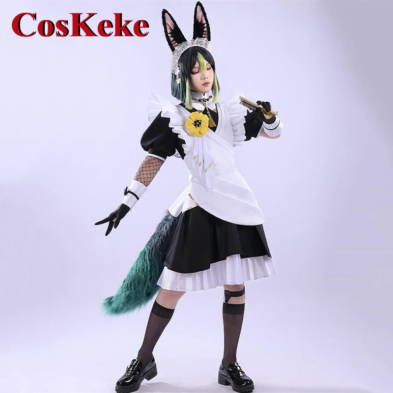

CosKeke Tighnari Cosplay Costume Hot Game Genshin Impact Gorgeous Sweet Maid Dress Activity Party Role Play Clothing S-XL