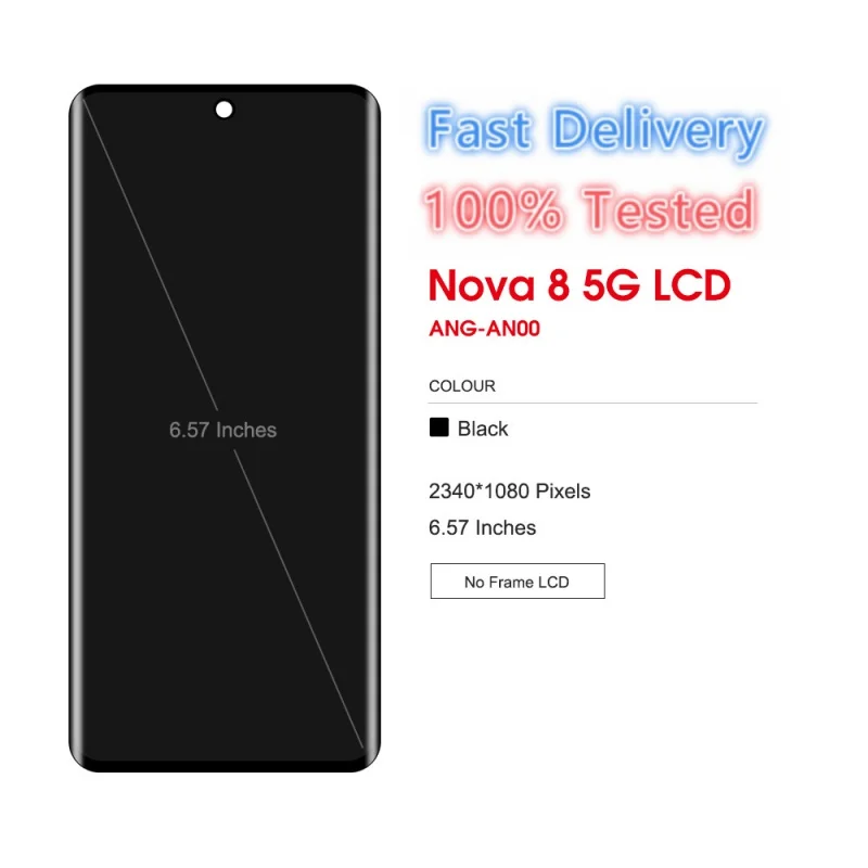 6.57"; Original AMOLED For Huawei Nova 8 5G ANG-AN00 ANG-LX2 ANG-LX1 LCD Display With Frame Touch Screen Digitizer Assembly Part
6.57"; Original AMOLED For Huawei Nova 8 5G ANG-AN00 ANG-LX2 ANG-LX1 LCD Display With Frame Touch Screen Digitizer Assembly Part