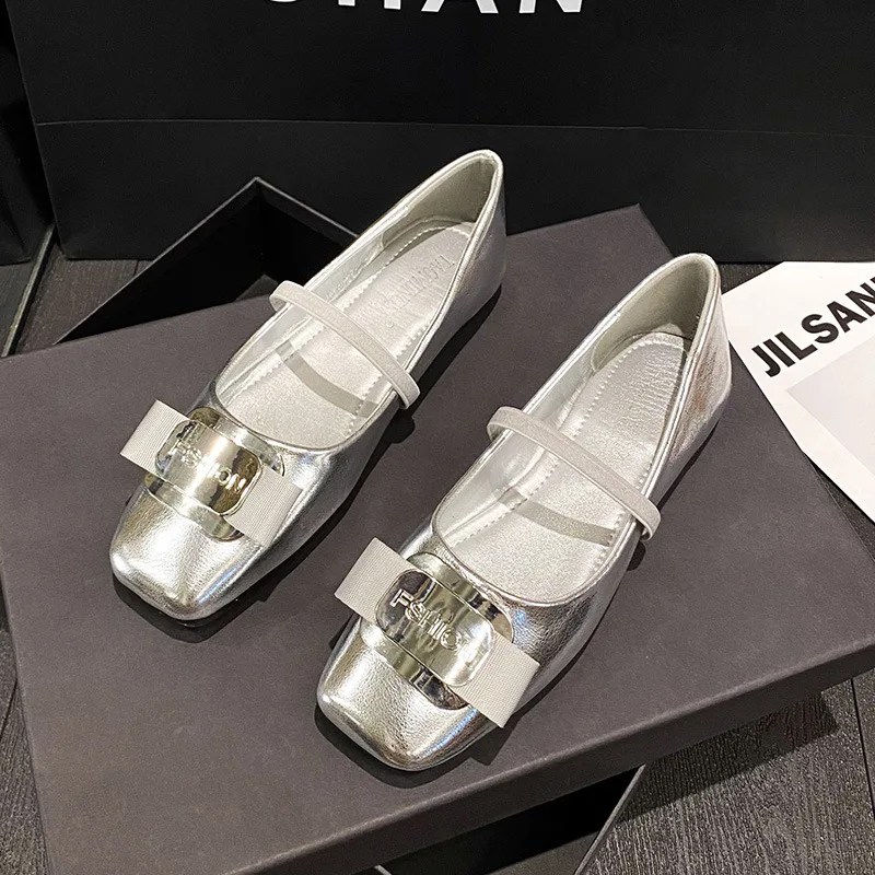 Балетки женские с квадратным носком, серебристые модные туфли на плоской подошве, с бантом, Туфли Мэри Джейн, лето
Балетки женские с квадратным носком, серебристые модные туфли на плоской подошве, с бантом, Туфли Мэри Джейн, лето