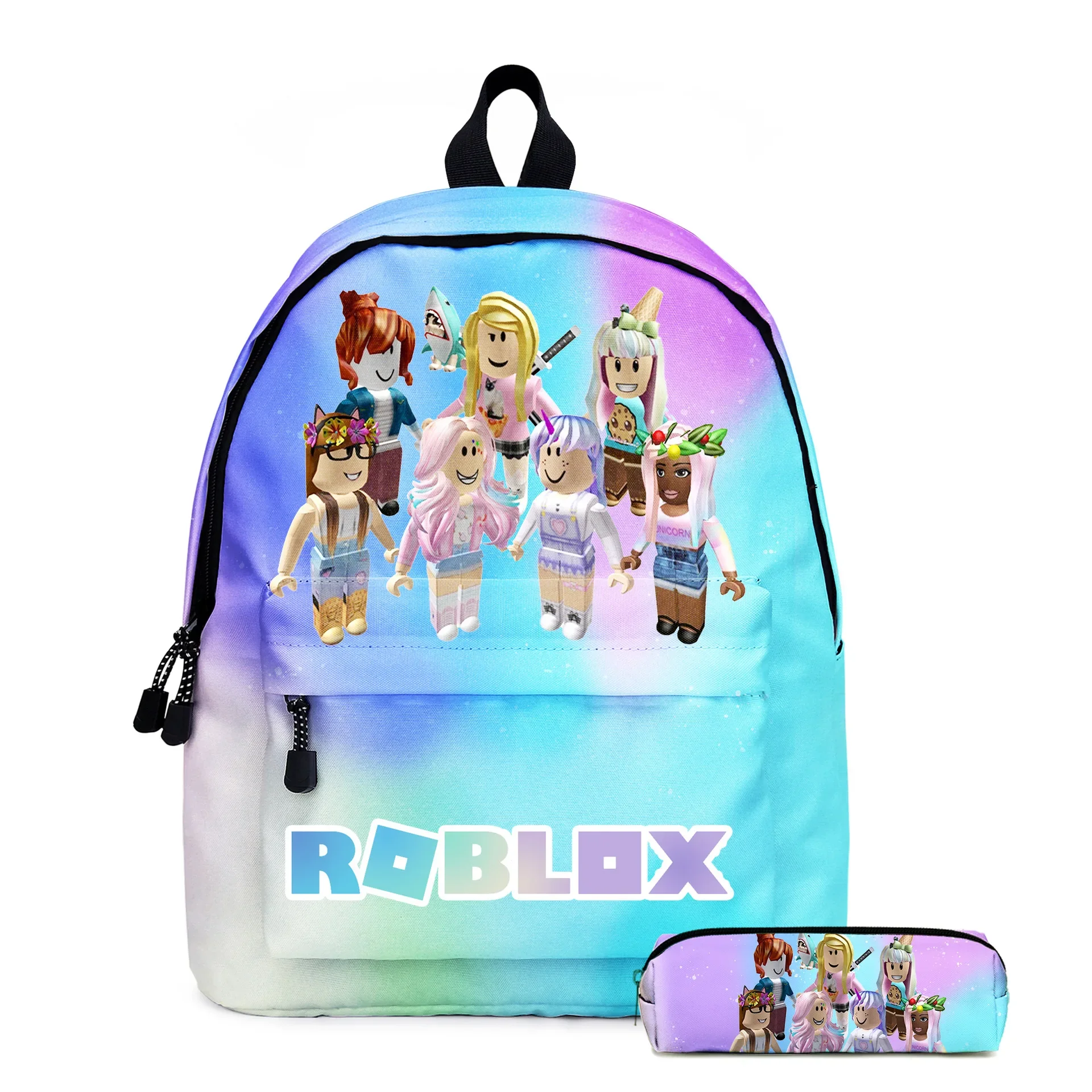 

Two-piece Set of 3D New Cartoon Game Roblox Primary and Secondary School Students School Bag Children's Backpack Pencil Case