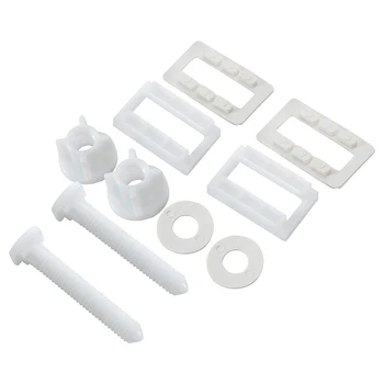 1 세트 플라스틱 변기 흰색 화장실 경첩 볼트 나사 고정 피팅 키트 너트 및 고품질 와셔 도구가있는 욕실 부품